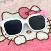 Gafas de subcultura Hello Kitty con lazo, montura redonda o cuadrada estilo ins, estampado de leopardo, lentes lisos, hacen que la cara se vea más pequeña y linda