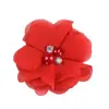 Flor de gasa hecha a mano de 6 cm, cosida a mano, con perlas y diamantes de imitación, para hacer tú mismo, para decorar zapatos y sombreros, accesorios de ropa.