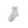 Calcetines para bebé, calcetines finos de malla para verano, calcetines de algodón con parche para recién nacidos Clase A, calcetines infantiles de dibujos animados sin costuras con borde suelto