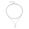 Joyas de Venta Caliente Europeas y Americanas Collar con Colgante de Perla Grande de Forma Especial Barroca para Mujer Punk Retro Elegante Clavícula para Mujer