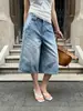 Jeans cropped para mujer estilo retro americano Yuyi 2026 verano holgados rectos de pierna ancha casual de longitud media xld727