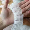 Encaje Ancho de 12 cm Chifón Engrosado Doble Capa Plisado Puño Fruncido Vestido de Muñeca Dobladillo de Falda Larga Adornos