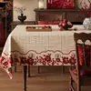 Toalha de Mesa Festiva Vermelha Impermeável à Prova de Óleo Lavável Resistente ao Calor Capa de Mesa 2026 Novo Modelo Atmosfera de Ano Novo Pano para Mesa de Café