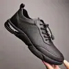 Zapatos de Cuero para Hombre, Zapatos Casuales Transpirables, Zapatos de Malla de Cuero para Hombre, Suela Suave, Superficie Suave, Cómodos Zapatos Huecos de Verano al por Mayor