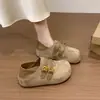 Novedad de otoño hebilla de cinturón de doble uso sandalias casuales de suela blanda estilo coreano 2026 sandalias de punta cerrada para mujer con plataforma para aumentar la altura estilo Birkenstock