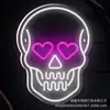 Nova Luz Neon Retroiluminada de Halloween com Designs de Fantasma, Caveira e Abóbora para Decoração de Festa Festiva Luz Noturna