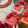 2026 Año Nuevo Buena Suerte Caja de Regalo Continua de Lata Galletas Nueces Artículos de Año Nuevo Ma Tie Kou Caja Pequeña Portátil Festivo