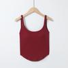 Top Acolchoado Personalizado para Roupa Externa com Costas Nuas em U, Top Regata Sem Fio com Bojo Fixo para Mulheres, Sem Mangas