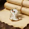Nueva serie de platos creativos, broche del año del dragón del zodíaco, pequeño broche para suéter de mujer, accesorios, chal, ramillete antiexposición
