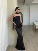Vestido de Satén Hecho a Medida Desmontable de Cuello Halter con Corsé en el Busto y Fruncido Lateral, Vestido para Invitada de Boda