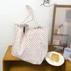 Bolso de Nylon Artístico de Lunares Estilo Japonés para Mujer, Bolso de Hombro Plegado de Gran Capacidad, Bolso de Hombro Casual Estilo Perezoso para Salir