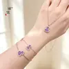 Conjunto de collar y pulsera de calabaza con concha morada incrustada de diamantes y chapado en oro, mismo estilo que la Tienda de Oro Puzo, para mujer, nuevo conjunto de joyería de alta gama estilo chino