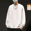 Envío RápidoNuevo Sudadera Otoño/Invierno con Forro Polar, Corte Holgado, Cuello Redondo, Manga Larga, Camiseta Básica de Moda para Hombre