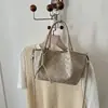 Bolso Cubo Tejido de Gran Capacidad Estilo Coreano Transfronterizo, Bolso de Hombro Moderno, Sencillo y Versátil para el Trabajo y los Viajes Diarios