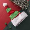 Chapéu de Elfo Natalino Vermelho, Verde e Branco Costura Listrada de Pelúcia Chapéu de Natal Comércio Exterior Transfronteiriço Presentes Decorativos Atacado