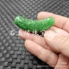 Colgante de Tubo Curvo Verde Jadeíta, Pulsera de Doble Cara Tallada en Jade Rojo, Accesorios de Joyería para Collares