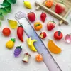 Accesorios de Frutas Simuladas de Resina, Adornos Tridimensionales, Lindos Aretes Hechos a Mano para DIY, Collares, Llaveros, Colgantes