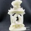 Pez Saltando sobre el Dragón Jade Disco de Jade Adornos Luminosos Relieve Pantalla de Mesa Placa de Jade Plato Redondo Estudio Oficina Plato de Exhibición Decoración