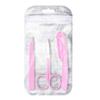 Acero inoxidable recorte de cejas de tres piezas plegable cuchillo para recortar cejas boca oblicua pinza para cejas tijeras para recortar cejas