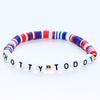 Amazon Moda Transfronteiriça Pulseira de Cerâmica Macia Empilhada com Letras Pulseira de Amizade com Letras Multicoloridas Pulseira