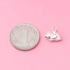 Pingente de gato da sorte tridimensional de prata lisa s990 pingente de gato deitado da sorte acessórios de pulseira de corda feitos à mão diy