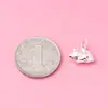 Colgante de Gato de la Suerte Tridimensional de Plata de Ley S990 Colgante de Gato Acostado Accesorios de Pulsera de Cuerda Hecha a Mano DIY