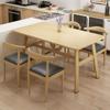 Conjunto de Mesa e Cadeiras de Jantar Nórdico para Uso Doméstico, Econômico para Apartamento Pequeno, Adequado para 4-6 Pessoas, Mesa de Jantar Simples para Uso Comercial ou de Aluguel