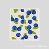 Paño de cocina de doble uso húmedo y seco con estampado de cerezas, paño de limpieza absorbente multifuncional, trapo de algodón de pulpa de madera alemán