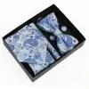 Conjunto de Caixa de Presente para Gravata Masculina, Gravata Borboleta de Moda de Luxo, Jacquard de Seda de Poliéster Bordado, Logotipo Personalizado, Atacado de Gravatas Masculinas