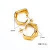 Pendientes de estilo francés con diseño irregular sencillo y estilo frío para mujer, nuevos pendientes Tide de acero de titanio y oro de 18 quilates.