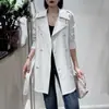 Casaco corta-vento para mulheres, tamanho petite, 2026, Outono, Estilo Britânico, Casaco Elegante de comprimento médio de alta qualidade, Estilo Europeu e Americano