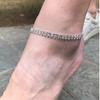 Moda europea y americana ins transfronteriza nuevo tobillera de diamantes dos filas de diamantes simple destello Cadena de tobillo de diamante joyería de pie de diamante pequeño