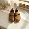 Zapatos sencillos retro para niños, colección primavera/otoño 2026, zapatos sin cordones con hebilla y correa, puntera redonda, estilo Birkenstock, mocasines de moda y versátiles