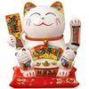 Entrega Directa de Fábrica Figura de Gato de la Suerte de Cerámica con Mano que Saluda Automáticamente, Decoración de Recepción de Sala de Estar, Regalo de Inauguración, Gato de la Suerte que Saluda