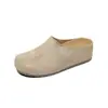 Sapatos Birkenstock femininos de sola grossa para aumentar a altura, modelo novo 2026, tamancos de bico fechado para primavera e outono, sapatos slip-on amarelos estilo preguiçoso