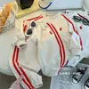 Conjunto de Moletom Infantil, Manga Longa e Calça Longa para Primavera e Outono, Estilo Coreano para Meninos e Meninas, Conjunto Esportivo de Duas Peças para Crianças Mais Velhas e Mais Novas