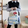 Primavera 2026 Nueva Mochila Escolar de Color de Contraste Mochila para Estudiante de Primaria Mochila Ligera de Gran Capacidad Mochila para Hombre con Dibujos y Protección de Columna