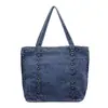 Bolsa de mão de brim de grande capacidade estilo coreano retrô para o dia a dia, moderna, elegante, simples, casual, de alto padrão, de ombro único