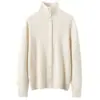 Cardigan Abrigo de Punto de Cachemira Elegante con Cuello Semi-Alto y Hebilla Moda Versátil Invierno Nuevo Llegado Suéter Superior Mujer