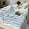 Colcha de Verano Nueva Lavable de Tencel, Juego de Cuatro Piezas de Colcha Lavable para Aire Acondicionado, Colcha Delgada de Verano de Seda de Hielo Individual/Doble