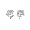 Pendientes de Perlas Estrelladas de Lujo Ligero Estilo Francés de Alta Gama para Mujer, Aguja de Plata S925, Diseño Único de Nicho, Accesorios para Orejas Estilo Festivo