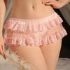 Calcinha Bolo de Fada Calcinha Falsa de Duas Peças Lingerie Sexy de Renda Role Play