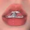 Planeta Incrustado de Diamantes Piercing Brillante para Lengua Acero de Titanio Joyería Anillo para Lengua de Acero Inoxidable Piercing para Lengua Dulce Fresco Punk Transfronterizo