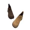 Estación Europea 2025 Otoño Nuevo Botas Martin con Aumento de Altura Interior Retro Cabeza Grande Cuero Nobuck Aly Botines Casuales para Mujer