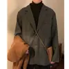 Traje de Estilo Callejero Retro Japonés de Primavera y Otoño para Hombres y Mujeres, Estilo Universitario, Blazer de Cuadros Finos Casual Holgado de Nicho, Chaqueta Tendencia