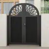 Puerta de Jardín de Hierro Forjado Aleación de Aluminio Puerta de Patio de Villa Valla de Campo Jardín Acero Inoxidable Individual y Doble Arco Exterior