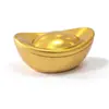 Caixa de Lata Dourada em Formato de Lingote de Ouro de Grau Alimentício com Tampa e Base Doce Casamento Doce Chá Nozes Caixa de Presente Em Estoque Fabricante Personalização
