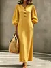 2026 Europeo y Americano Transfronterizo Amazon Nueva Ropa de Mujer Color Sólido Holgada Temperamento Vestido Largo