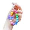 Materiales para Cadena de Teléfono Hecha a Mano DIY con Cuentas, Llavero de Nueve Colores DIY Serie Crema Cuentas Redondas de Colores