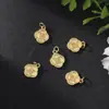Arena dorada que conserva el color cosas buenas suceden colgante de cuenta de flor de durazno pequeña exquisito arena dorada estilo Guofeng joyería DIY accesorios con palabra Jinfu